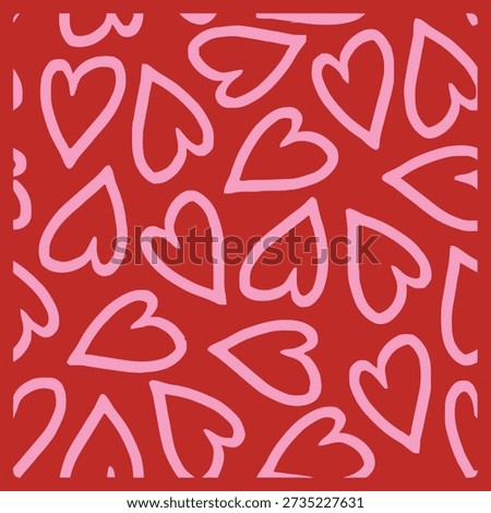 Pink hearts outline icon flat vector design.