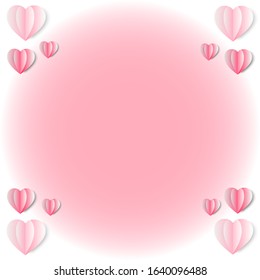 Pink Hearts overlay put three on every corner all on pink and background vector