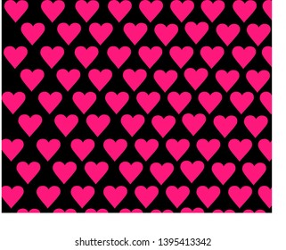 pink hearts pattern on black background