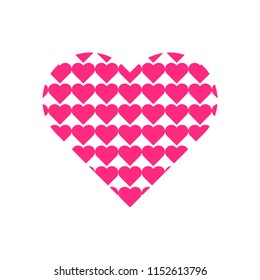 Pink hearts pattern on white background vector.