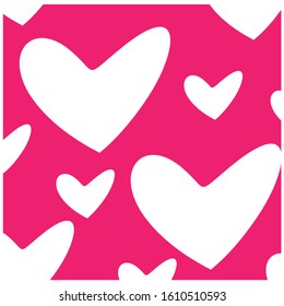 Pink hearts pattern. Valentines Day