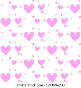 Pink hearts pattern, vector