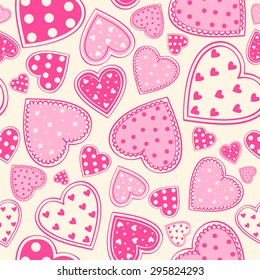 pink hearts seamless background