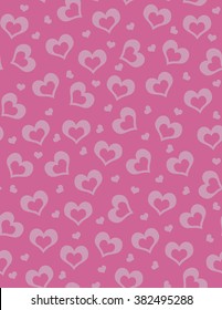 Pink hearts seamless background vector.