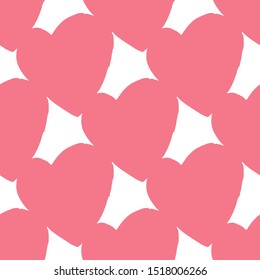 Pink hearts seamless pattern. 14 february wallpaper. Valentine's Day backdrop. Hand drawn ornament, texture. Texture for wallpaper, background, scrapbook. Vector illustration