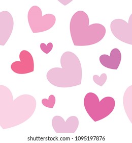 pink hearts seamless pattern