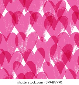 Pink hearts seamless pattern