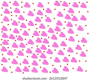 Pink Hearts Seamless Pattern Background, Heart Pattern Background, Pink Heart Background. 