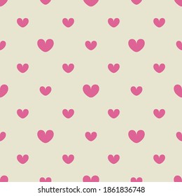 Pink hearts seamless pattern design for Valentine's Day, invitation cards, wrapping paper, textiles, wedding decorations. vector 