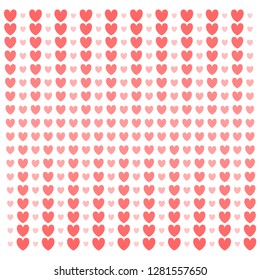 Pink hearts seamless pattern. Love Vector illustration 