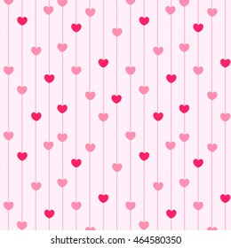 Pink hearts seamless pattern love background