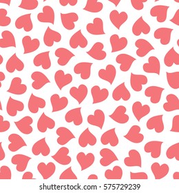 Pink Hearts seamless pattern. Love. Valentine's Day background.