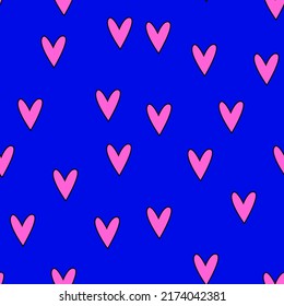 Pink hearts seamless pattern. Romantic seamless background. Valentines dat background. Hearts wallpaper
