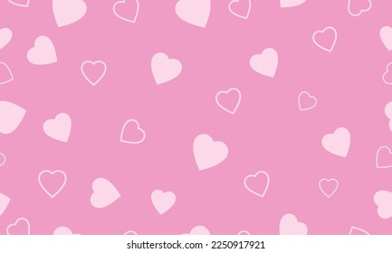 Pink hearts seamless pattern valentines day background for wrapping paper or fabric. Vector illustration