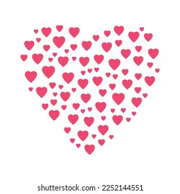 Pink hearts seamless pattern valentines day background for wrapping paper or fabric. Vector illustration