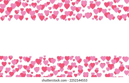 Pink hearts seamless pattern valentines day background for wrapping paper or fabric. Vector illustration