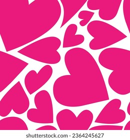 Pink hearts seamless pattern. Valentine's day holiday backdrop texture, liquid romantic shape wedding wallpaper design. Vector illustration