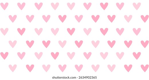 Pink hearts seamless vector pattern