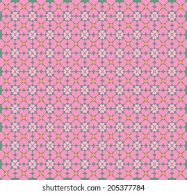 Pink hearts in the shape of blossom pattern