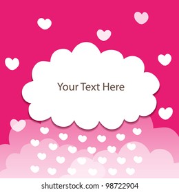 Pink hearts snowing background. Vector illustration