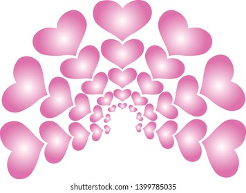Pink hearts spread out into light. Used for birthday cards, Mother's Day, wedding and Valentine's Day