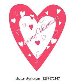 Pink hearts Valentine vector isolated
