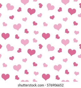 pink hearts Valentine's Day pattern seamless vector.