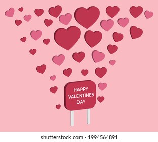 pink hearts for Valentine's Day vector illustration