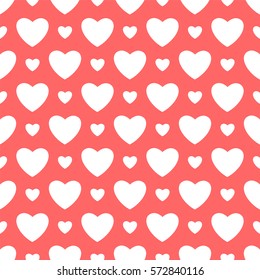 Pink hearts - valentines seamless pattern. Vector illustration