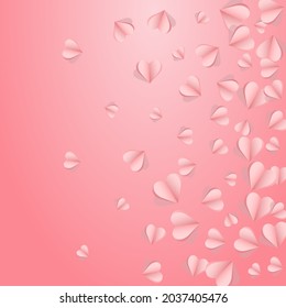 Pink Hearts Vector Pink  Backgound. Love Heart Template. Burgundy Wedding Confetti Banner.