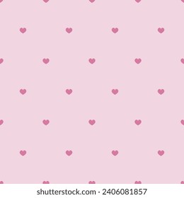 Pink hearts vector flat seamless pattern