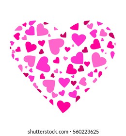 pink hearts. vector heart shape