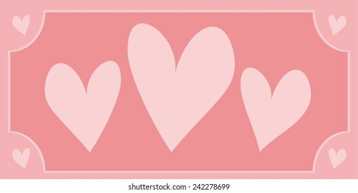 Pink hearts vector illustration
