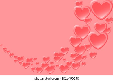 Pink hearts. Vector illustration EPS10 for Valentines, Wedding, Greeting Card