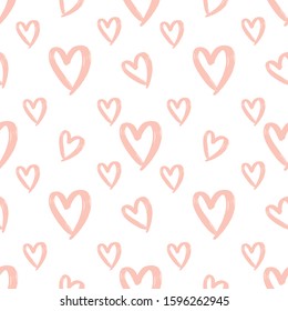 pink hearts vector seamless pattern