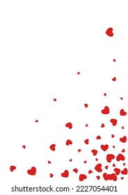 Pink Hearts Vector White Backgound. Cut Confetti Wallpaper. Red Paper Papercut Poster.