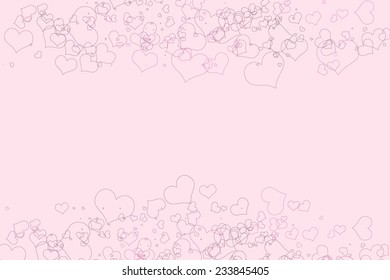 Pink hearts with white background. pink hearts on a white background