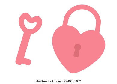 pink heart-shaped lock and key