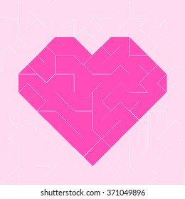 Pink heart-shaped maze
