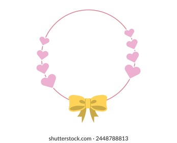 pink heart-shaped Mother's Day border frame flat design