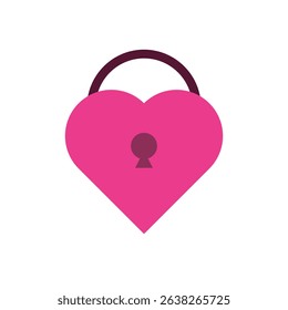 pink heart-shaped padlock representing secure love or commitment. Perfect for wedding designs, romantic branding, or couple-related projects. Editable EPS.