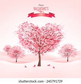 Love Tree stock vector. Illustration of pink, february - 24392297