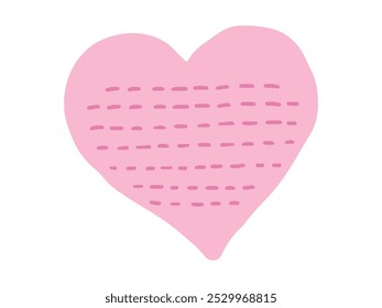 Nota pegajosa en forma de corazón rosa con líneas punteadas aisladas sobre un fondo blanco. Concepto de papelería creativa, notas de amor, útiles escolares decorativos, toma de notas minimalista. Elemento de diseño