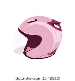 Pink Helmet vector illustration. Standard helmet for safety riding. Suitable for many design purposes, such as flyer, banner, web, mobile, and education content.