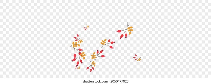 Pink Herb Background Transparent Vector. Foliage Silhouette Set. Yellow Leaf Outline. Vibrant Texture. Leaves Art.