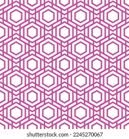 Pink hexagon line and white background 
