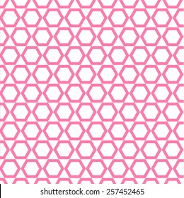 Pink hexagon square pattern seamless background