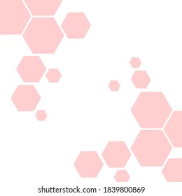 pink hexagons on white background