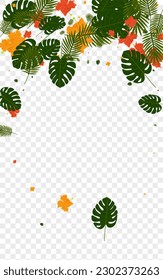 Vector transparente de fondo rosado de Hibiscus. Textura de envolvimiento de flores. Hojas rojas. Diseño de la jungla. Un fondo de belleza verde claro.