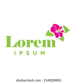 pink hibiscus flower logo